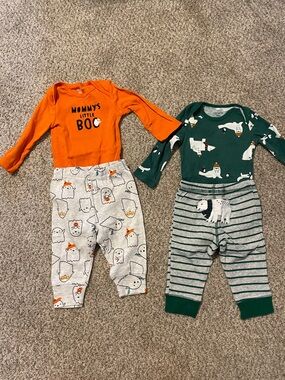 Carter's Orange "Mommy's Little Boo" and Winter Time Baby Bodysuits